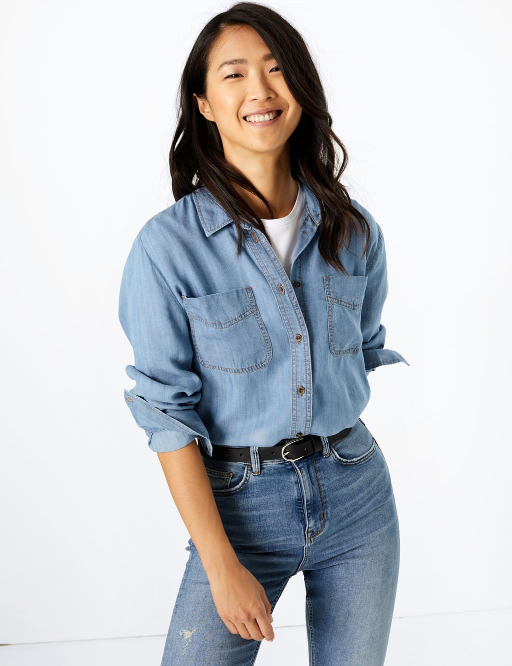 Tencel ™ Denim Patch Pocket Shirt 1 of 4