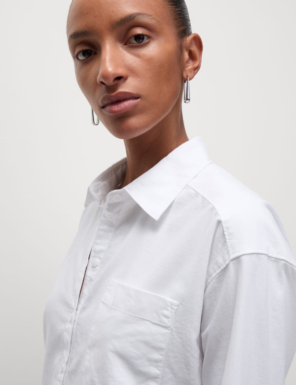 Pure Cotton Collared Oversized Shirt 6 of 6
