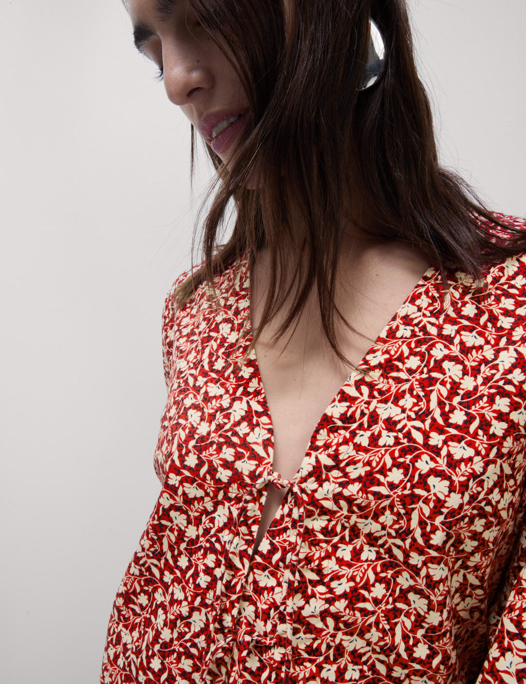 Pure Cotton Printed Tie Front Top 4 of 6