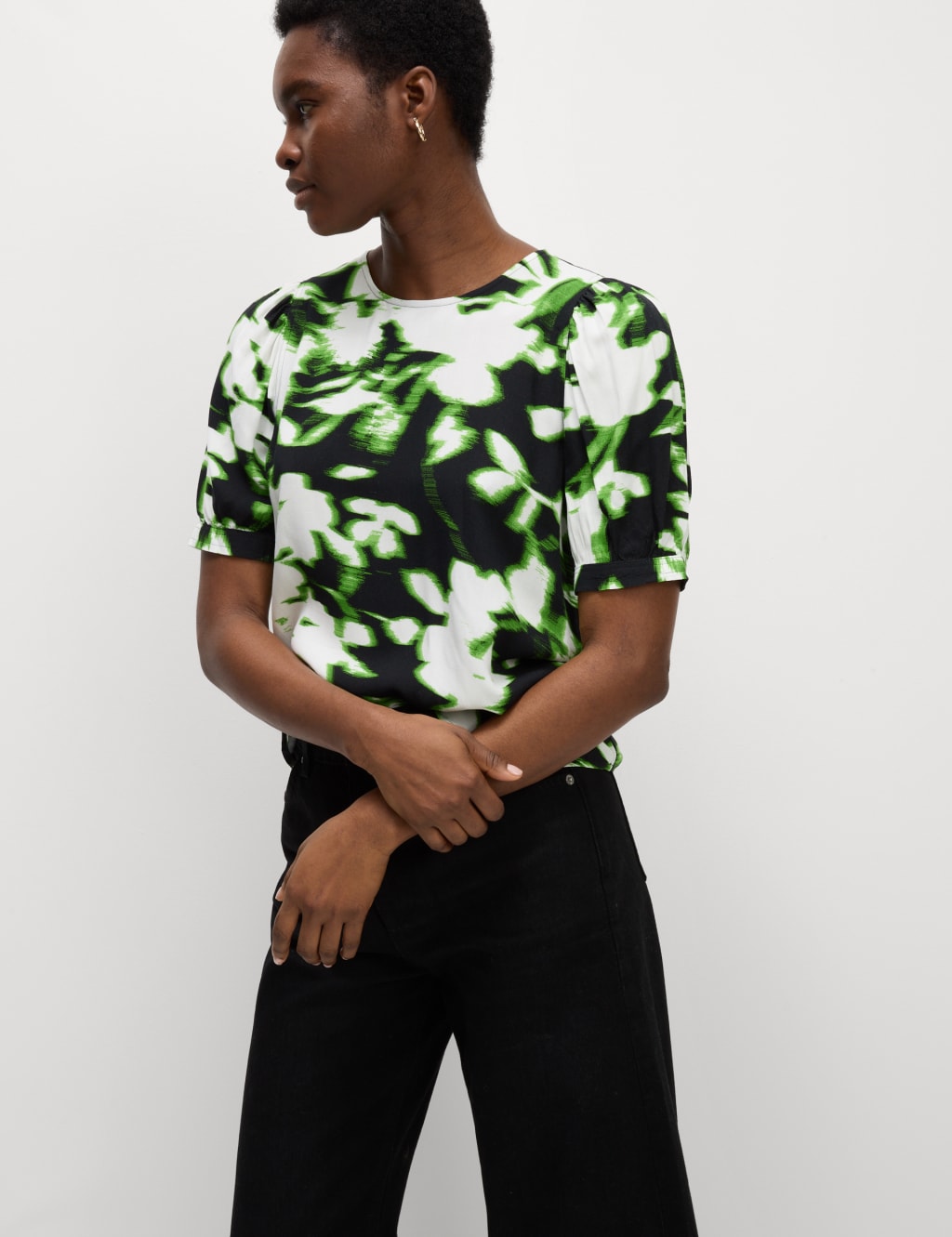 Printed Puff Sleeve Blouse 4 of 5