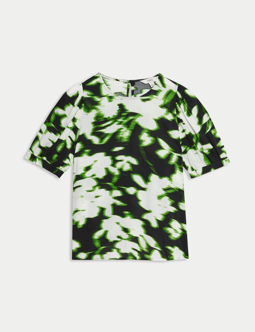 Printed Puff Sleeve Blouse 2 of 5