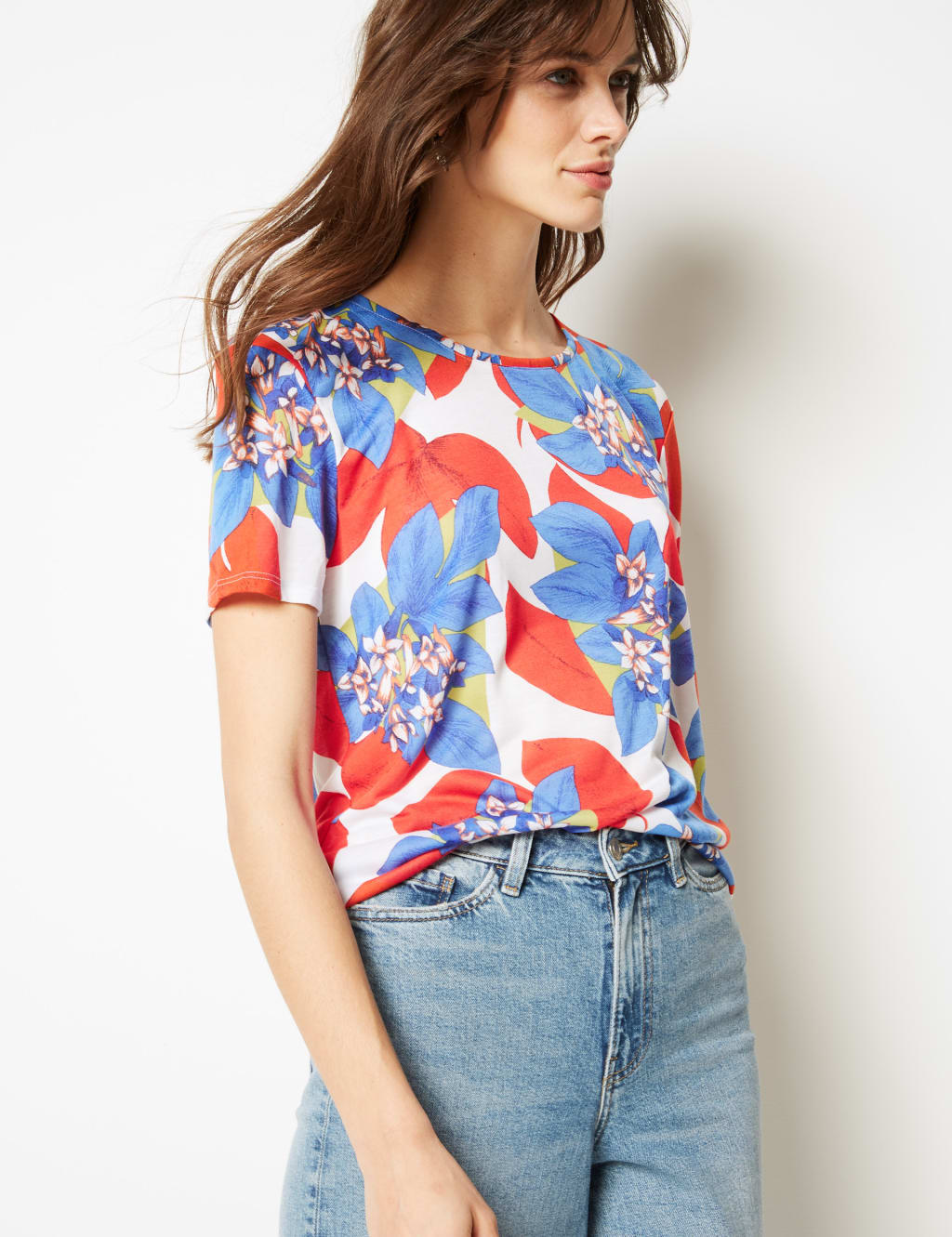 Bold Floral Print Relaxed Fit T-Shirt 1 of 4