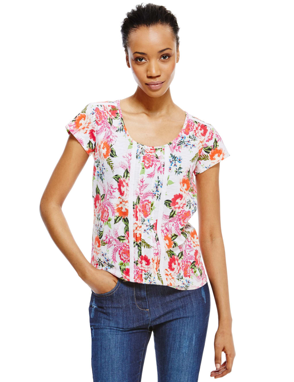 Pure Cotton Floral T-Shirt 1 of 4