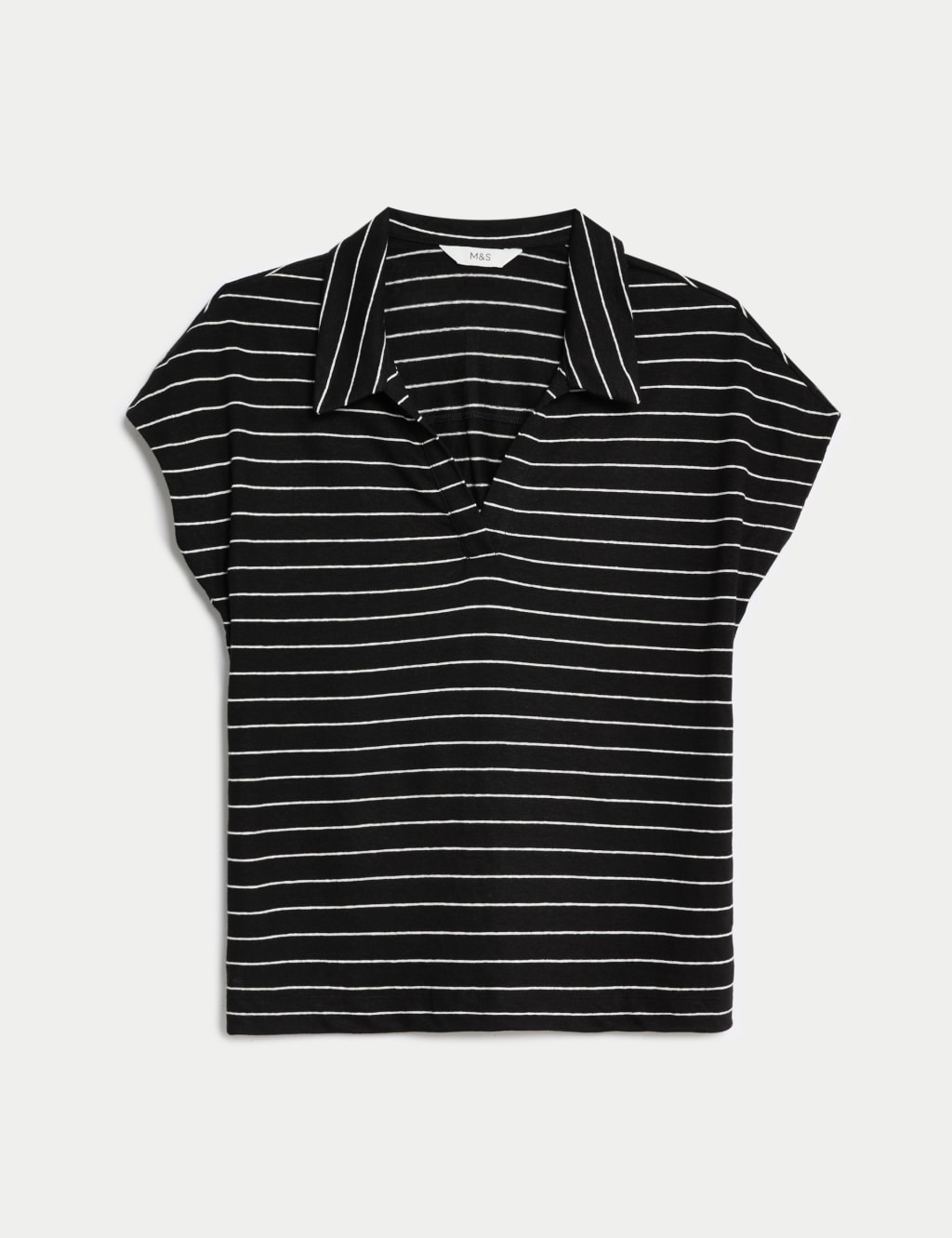 Linen Blend Striped Collared Top 2 of 5