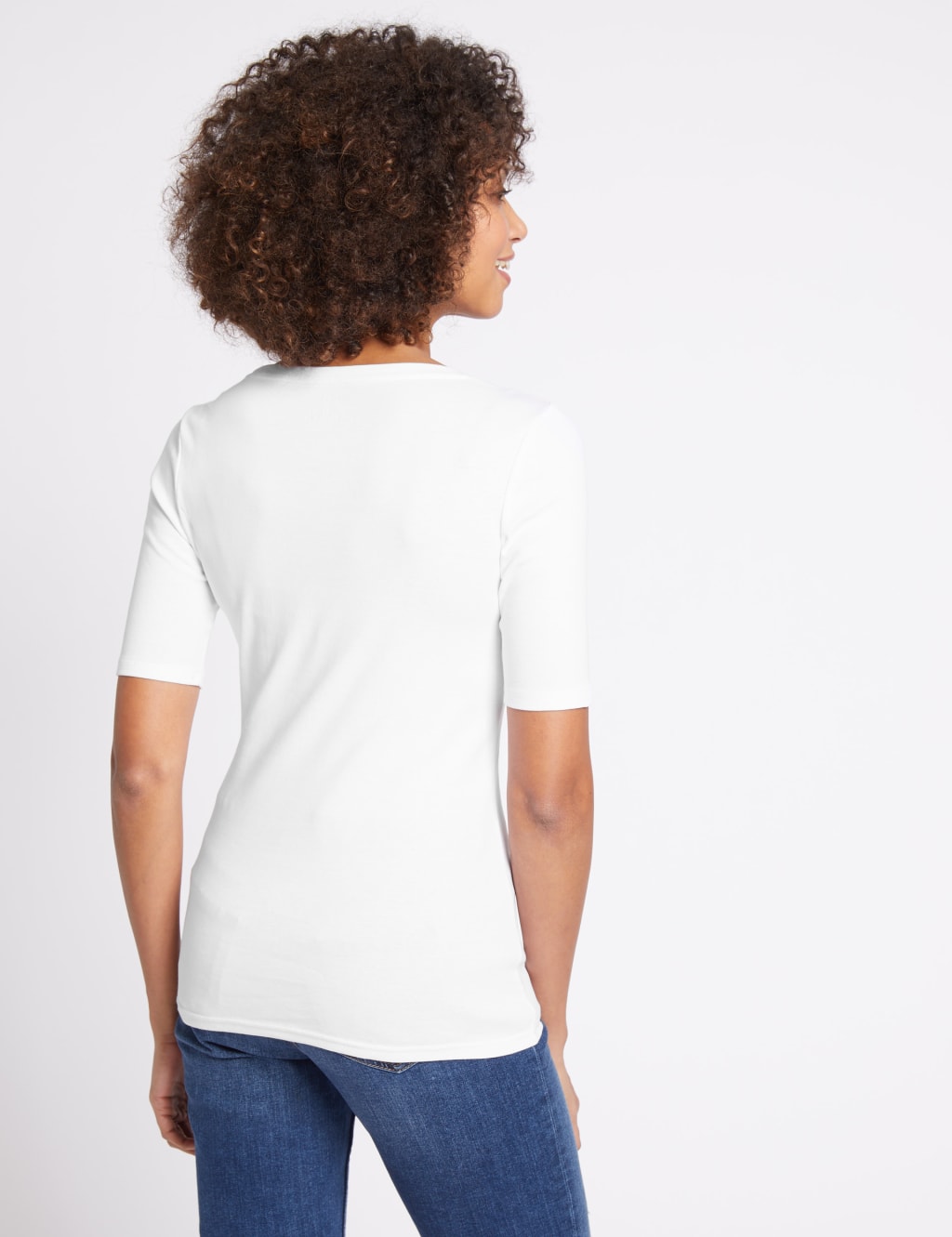 Pure Cotton V-Neck Half Sleeve T-Shirt 4 of 4