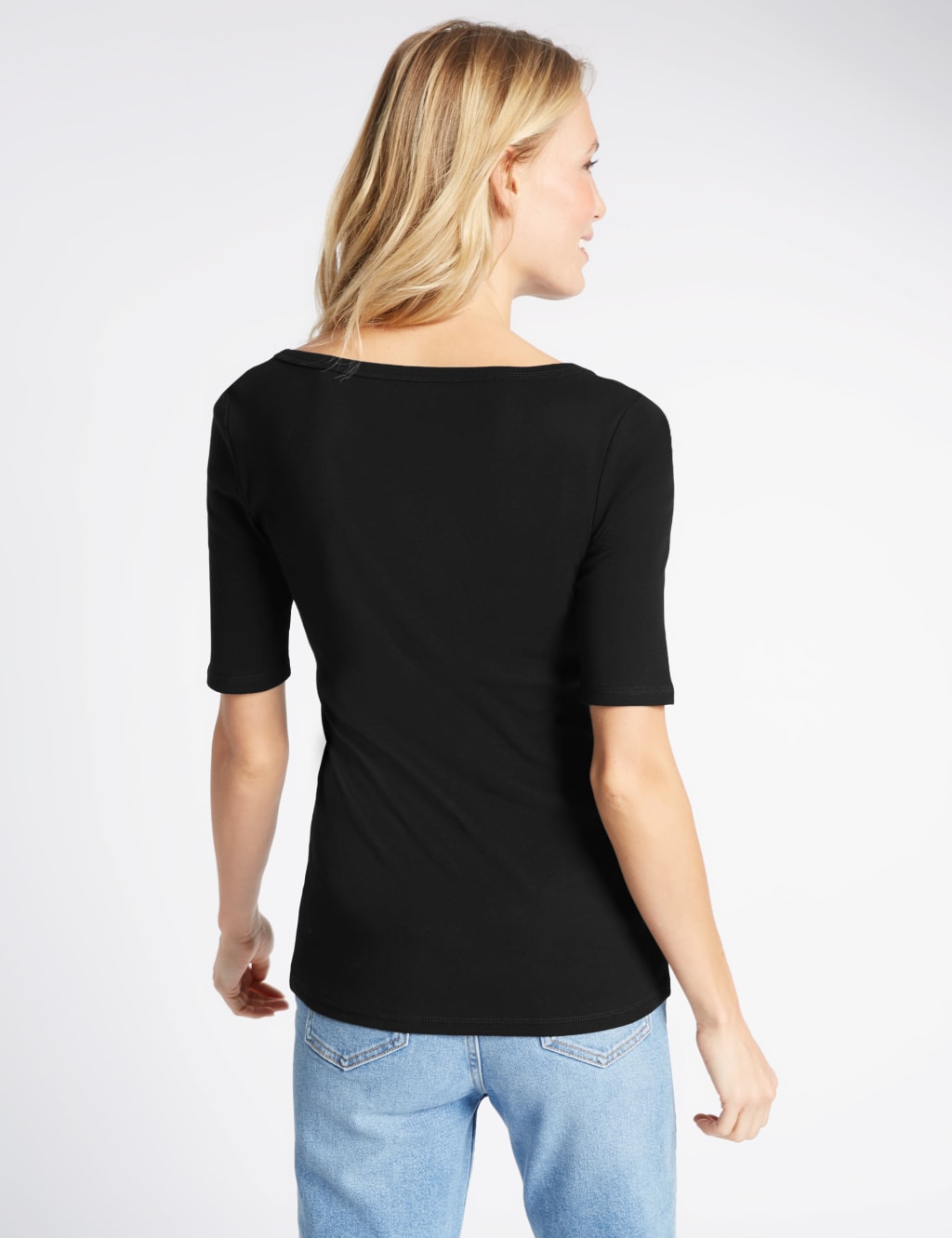 Pure Cotton Scoop Neck Half Sleeve T-Shirt 3 of 4