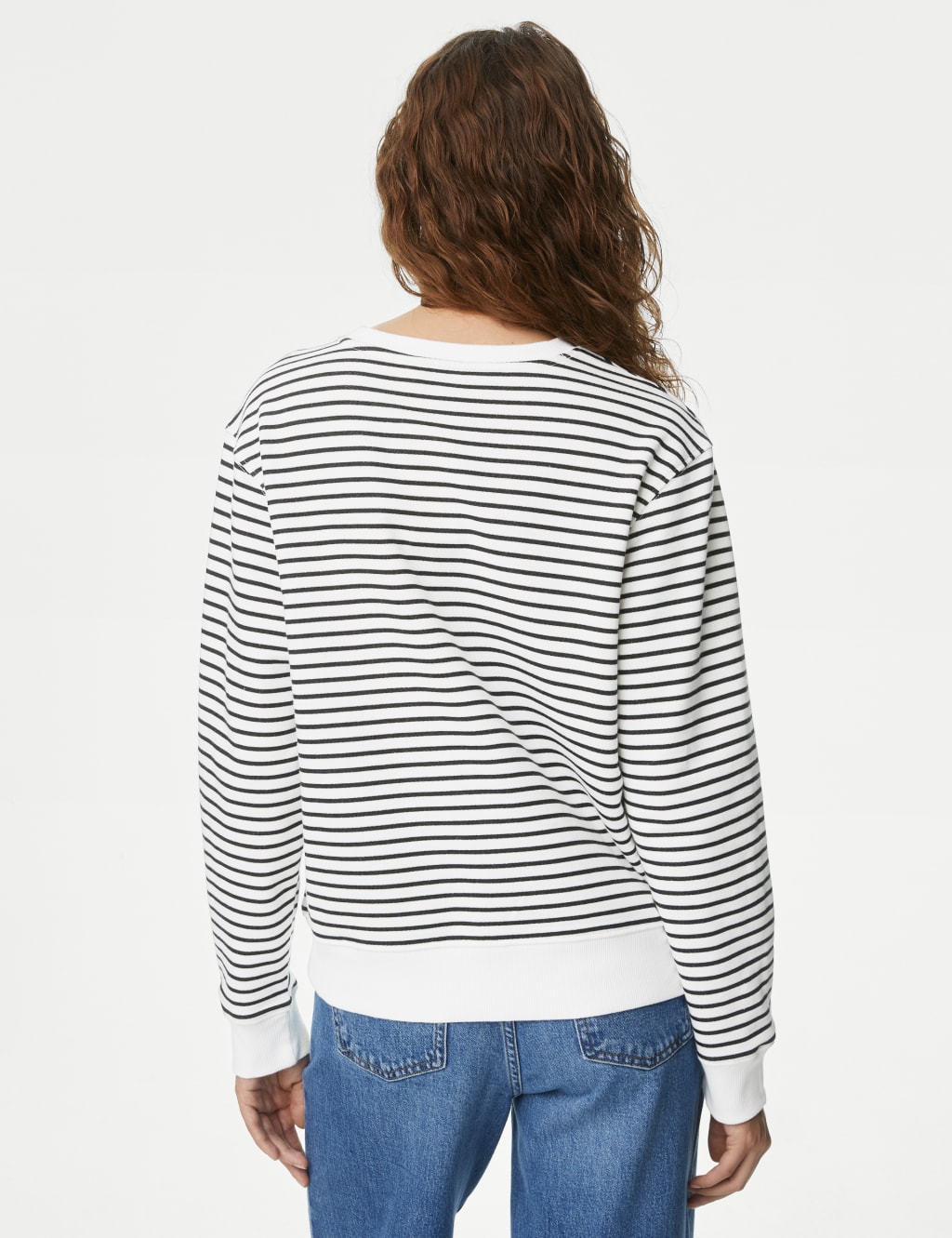 Striped crew neck sweatshirt mens deals