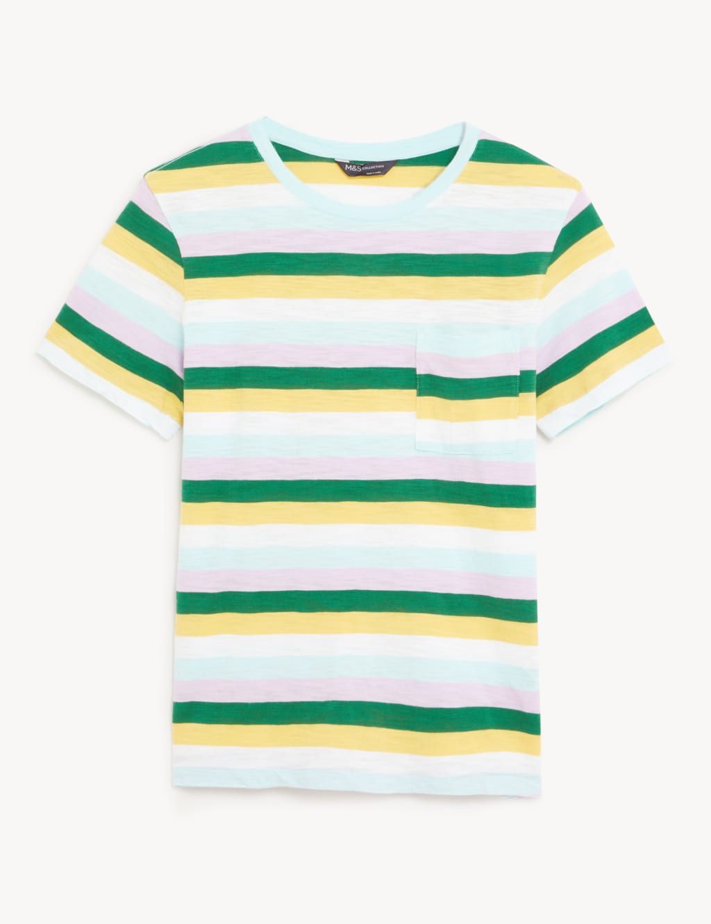Pure Cotton Striped Pocket T-Shirt 2 of 5