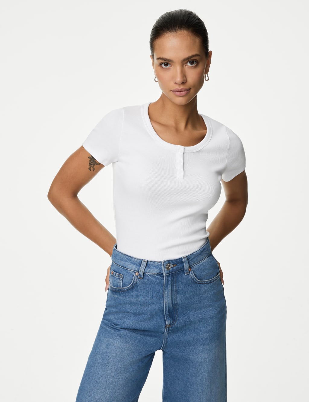 Cotton Rich Short Sleeve Henley Top 4 of 5