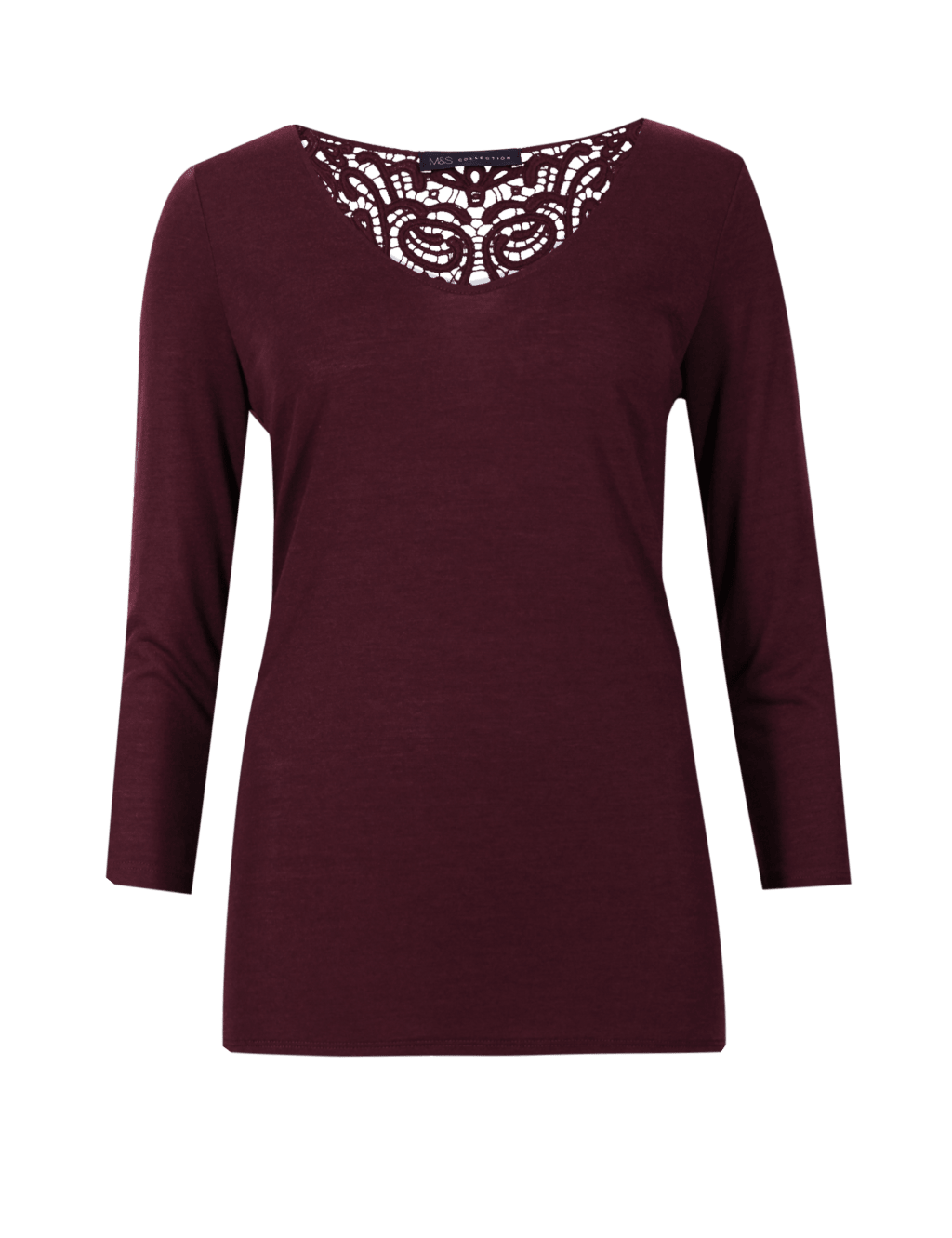 Back Lace Scoop Neck 3/4 Sleeve T-Shirt 2 of 4