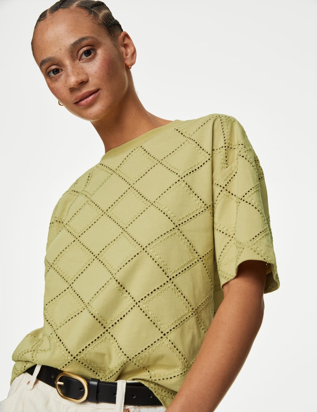 Cotton Rich Broderie T-Shirt 3 of 5