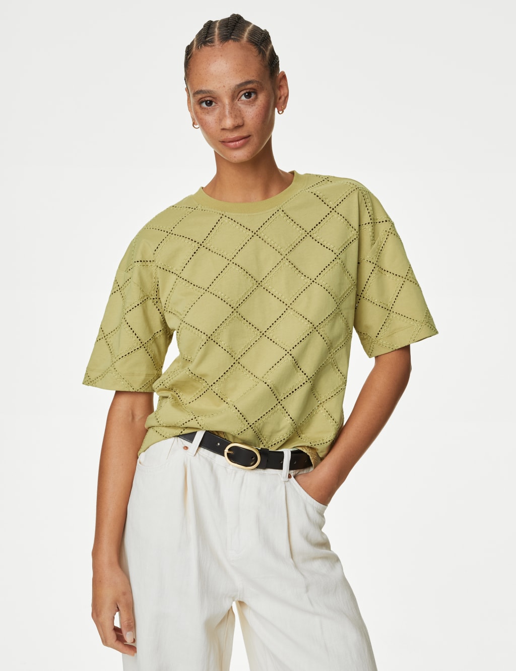 Cotton Rich Broderie T-Shirt 4 of 5
