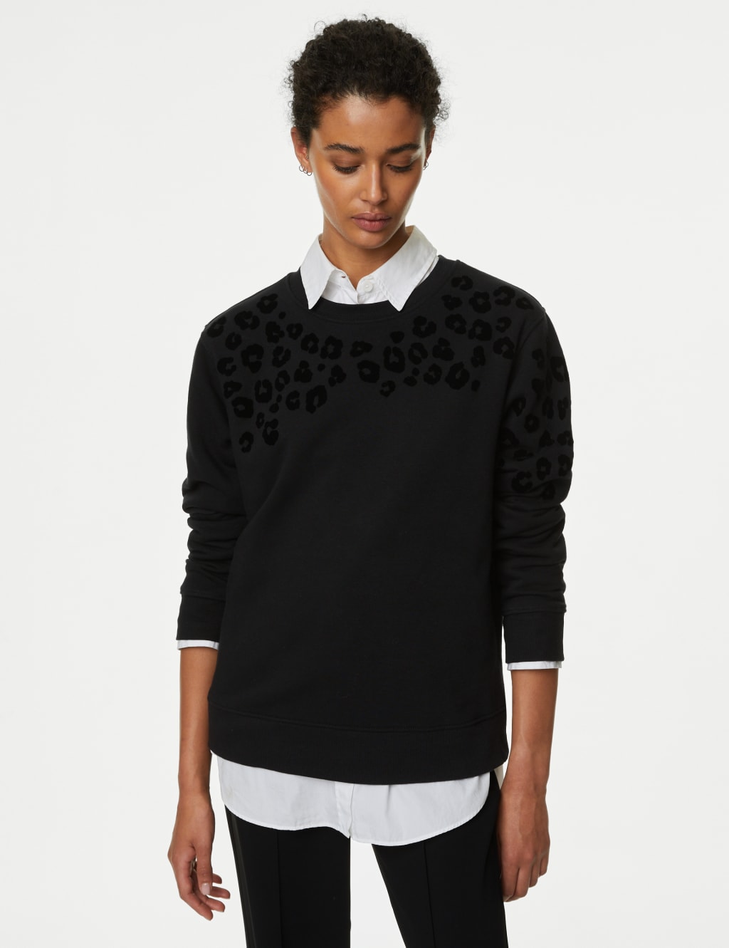 Cotton Rich Textured Animal Print Sweatshirt 3 of 5