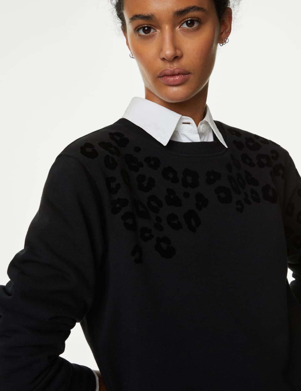Cotton Rich Textured Animal Print Sweatshirt 4 of 5