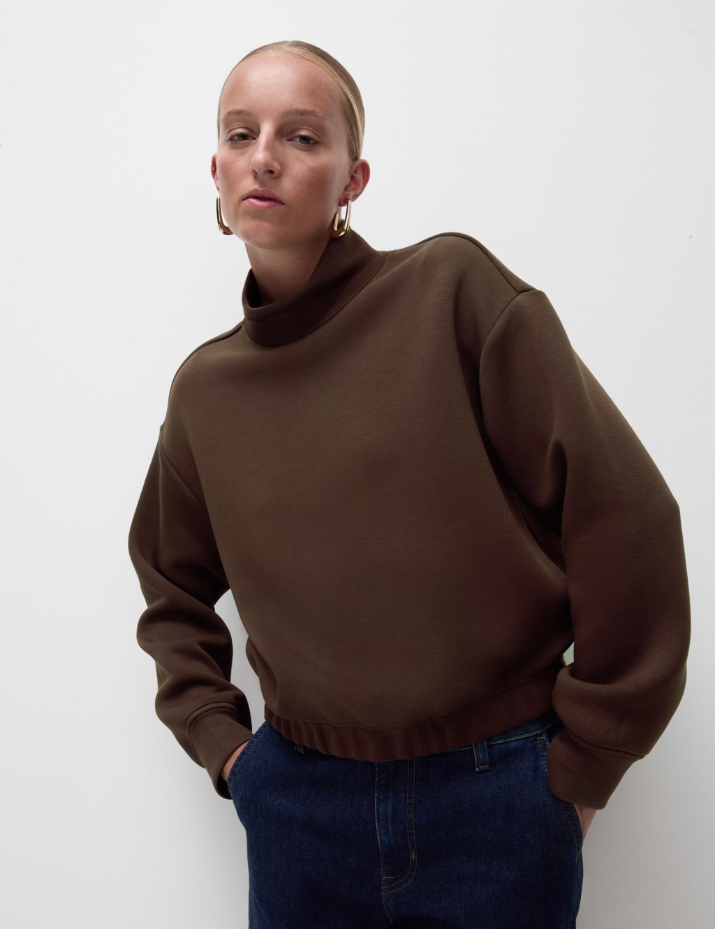 High Neck Sweatshirt M S Collection M S