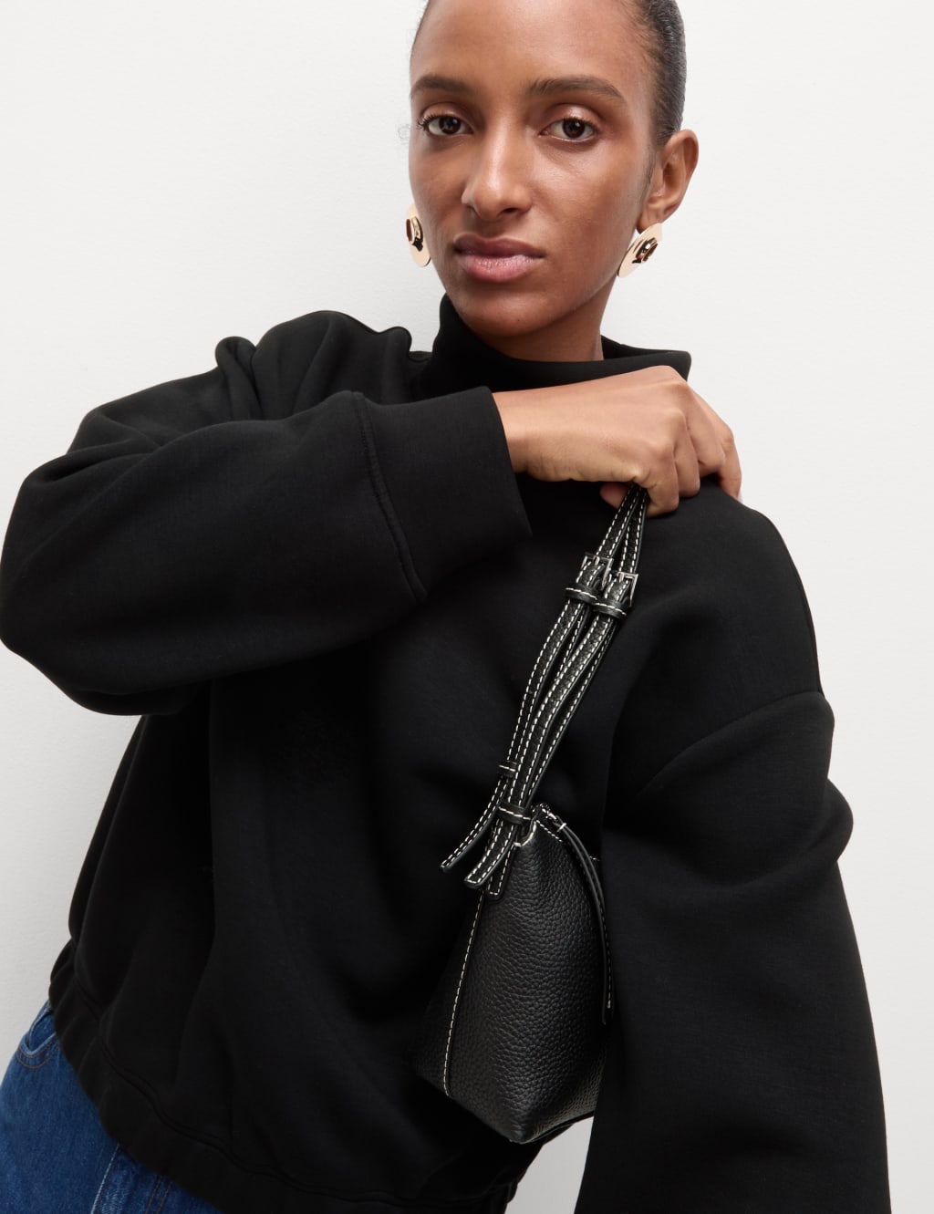 Women's high neck sweatshirt cheap