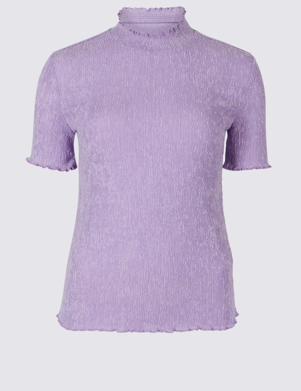 Textured Funnel Neck Short Sleeve T Shirt Limited Edition M S