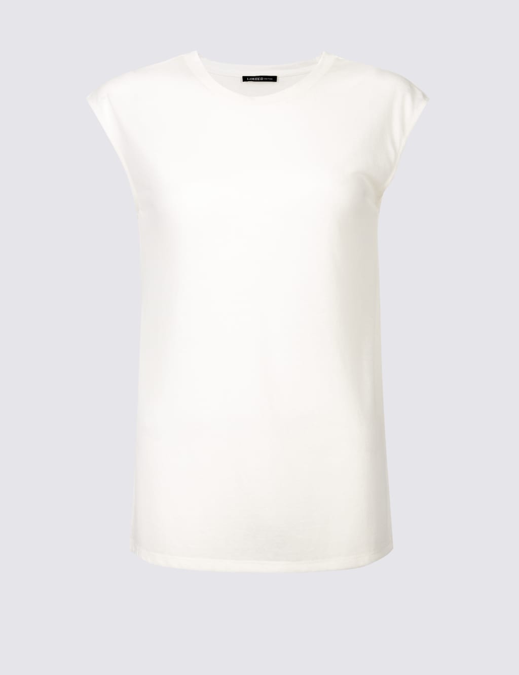 Round Neck Cap Sleeve T-Shirt with Linen 2 of 4