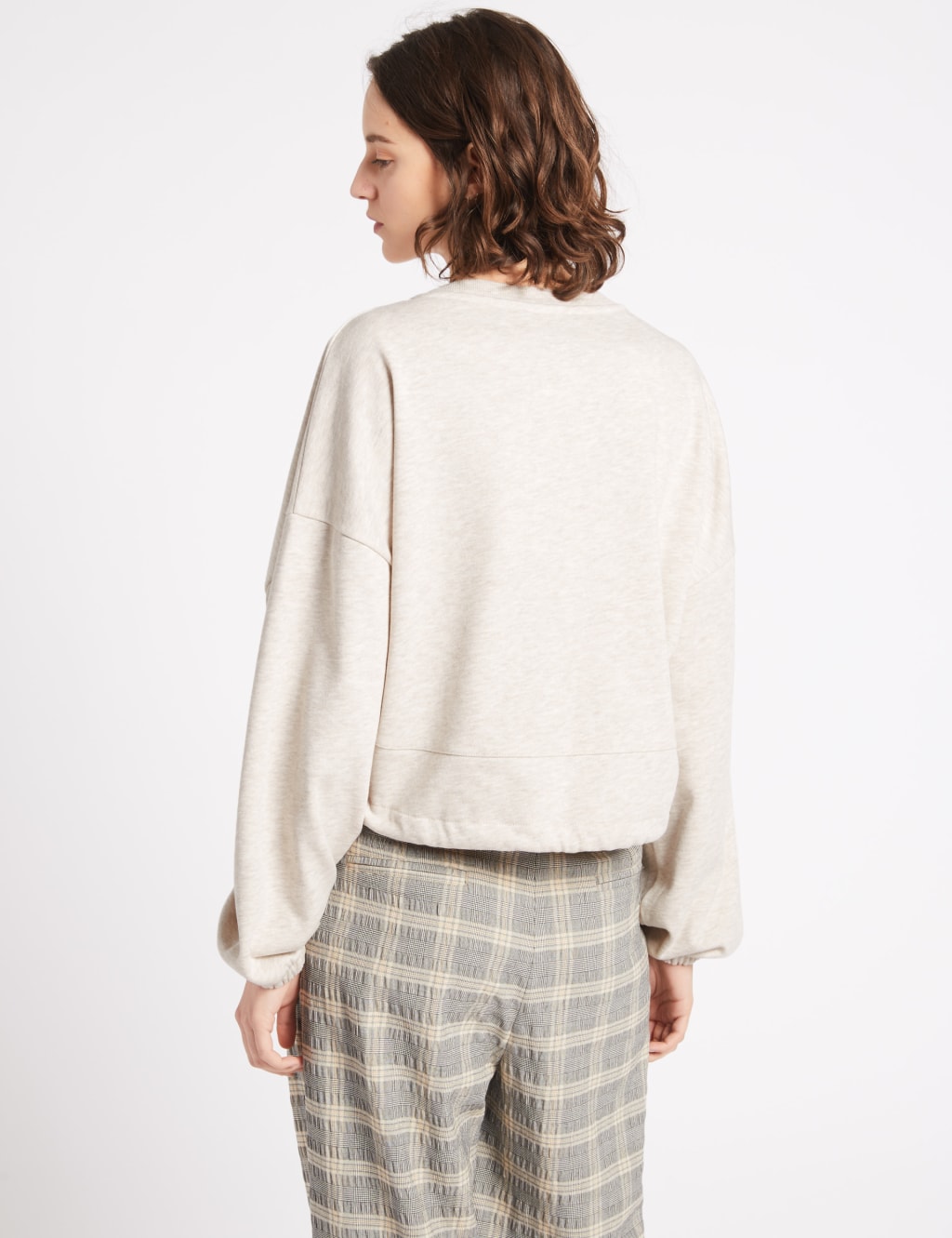 Cotton Blend Cropped Sweatshirt 4 of 4