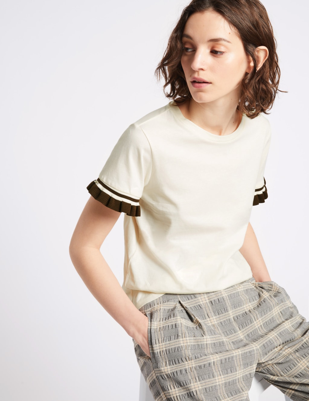 Pure Cotton Frill Short Sleeve Top 3 of 5