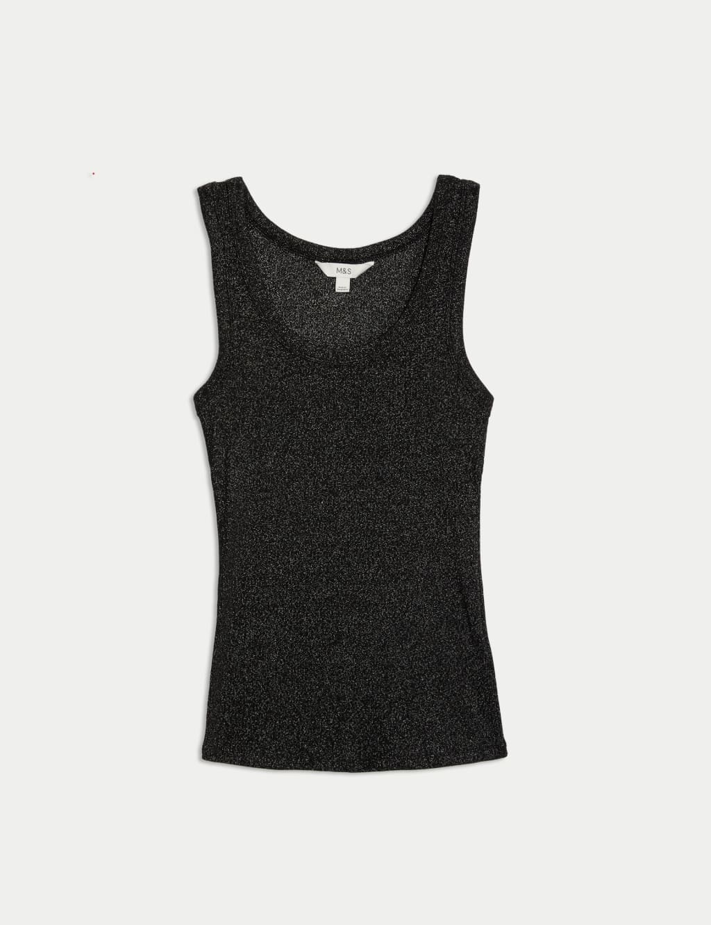 Black sparkly vest top on sale