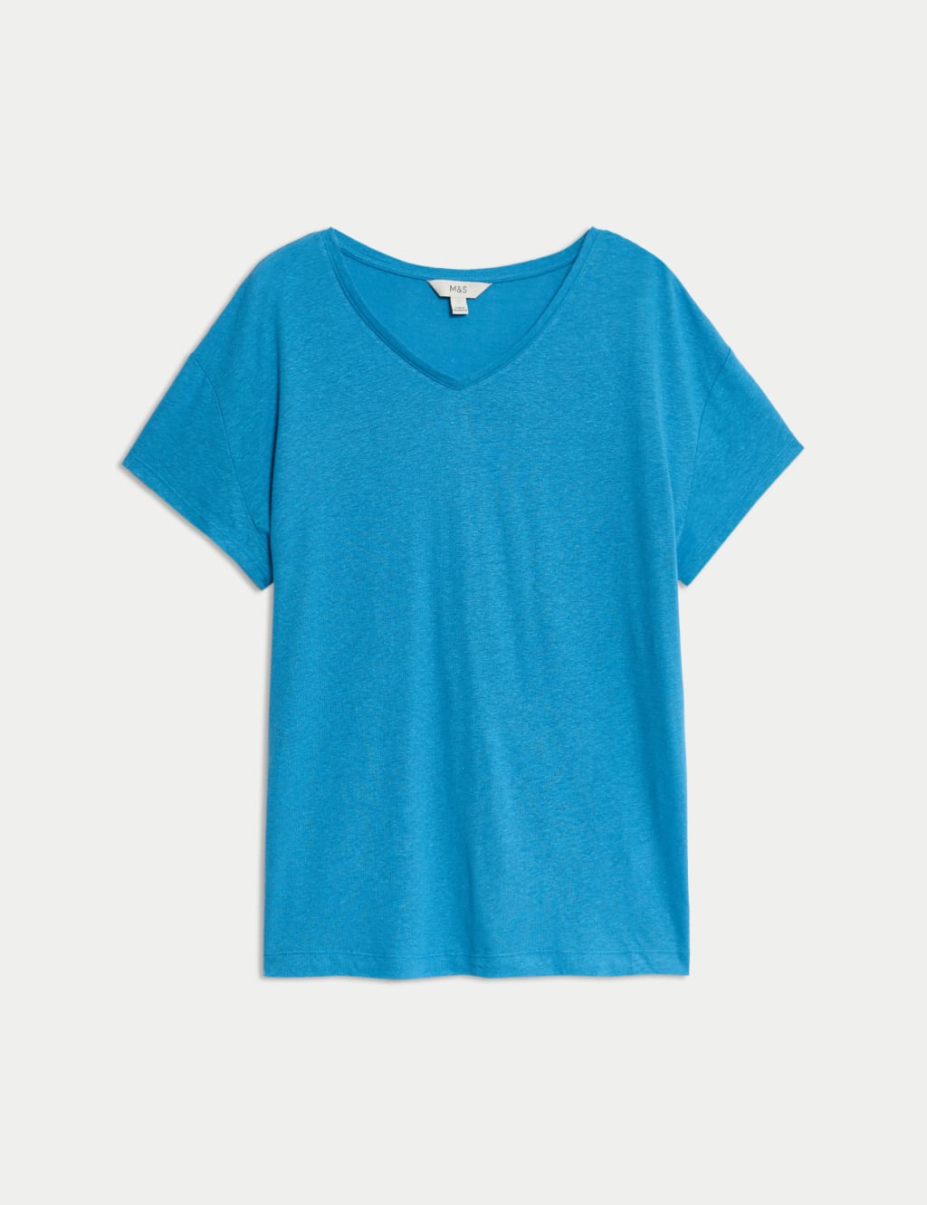 Linen Blend V-Neck Regular Fit T-Shirt 2 of 5