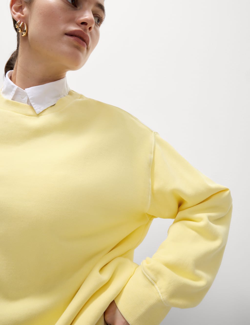 Pure Cotton Crew Neck Relaxed Sweatshirt 4 of 5