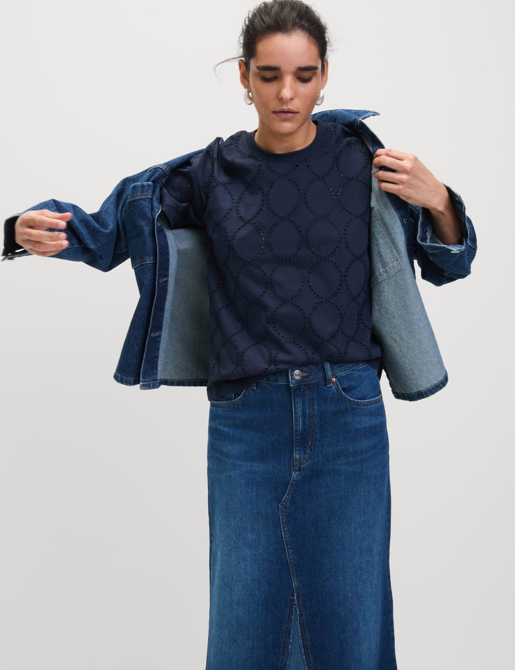 Cotton Rich Broderie T-Shirt 5 of 6