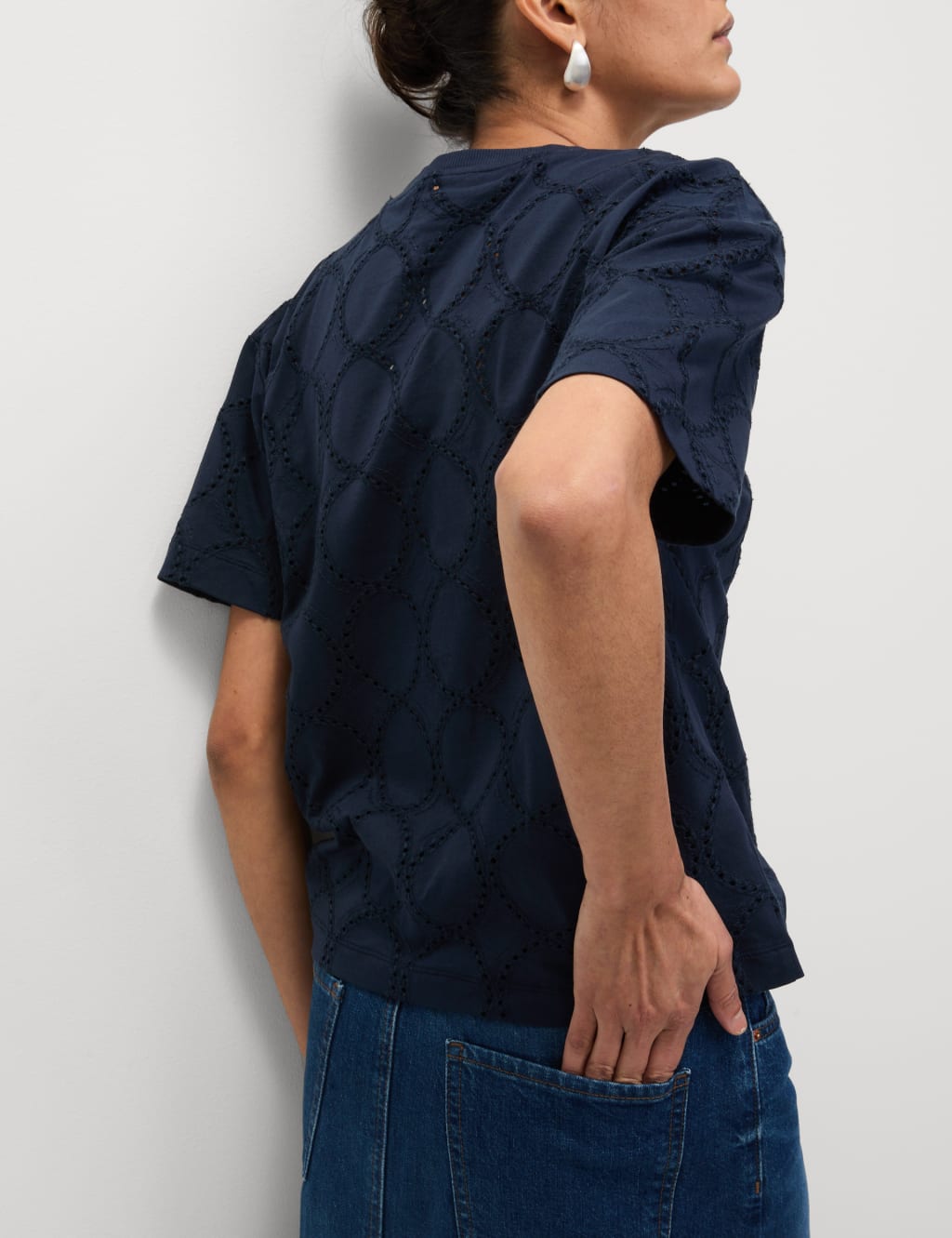 Cotton Rich Broderie T-Shirt 6 of 6