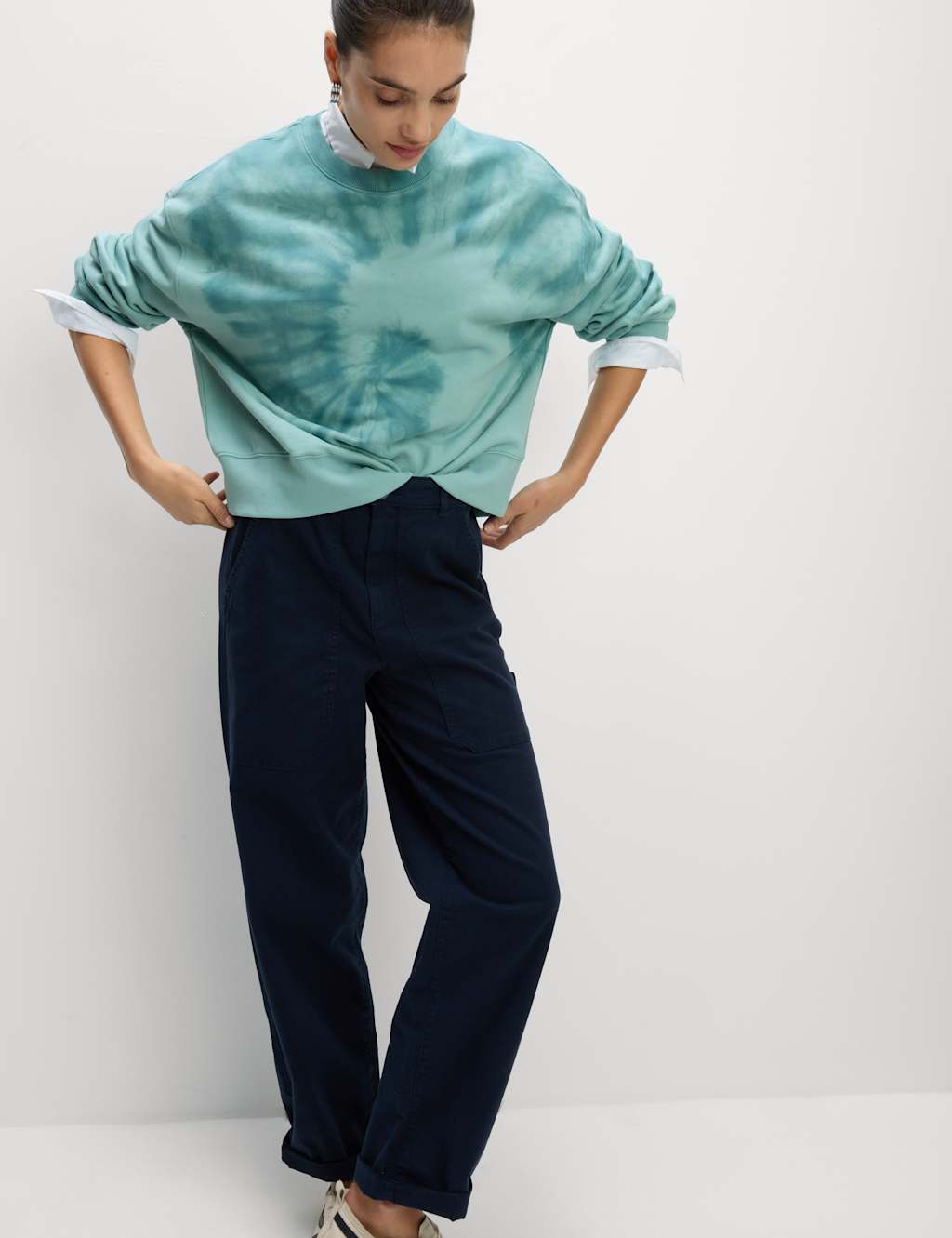 Pure Cotton Ombre Cropped Sweatshirt 3 of 5