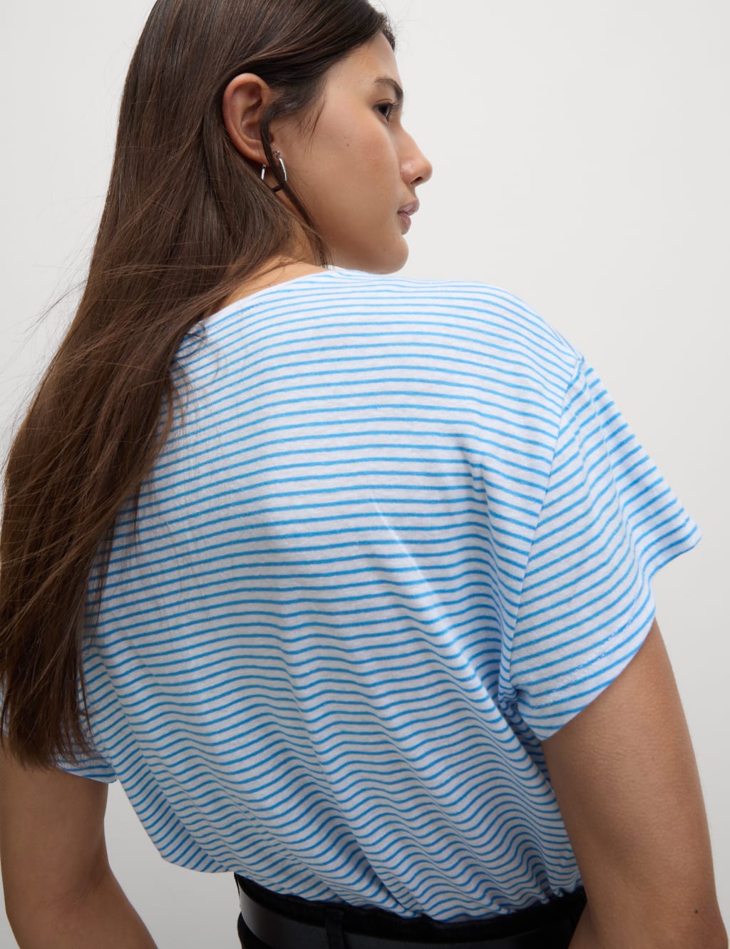Linen Blend Striped T-Shirt 4 of 4