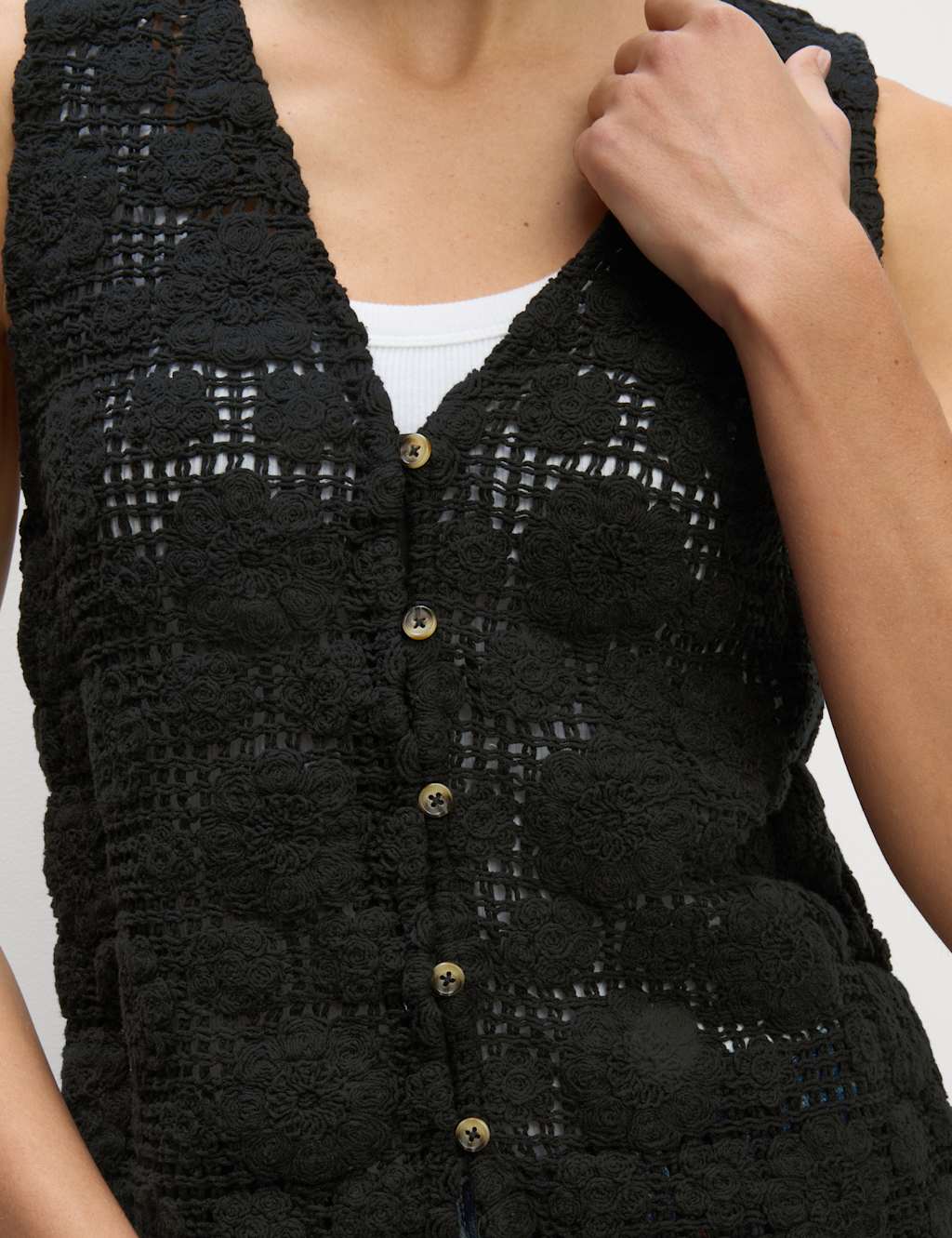 Pure Cotton Textured Vest 3 of 7