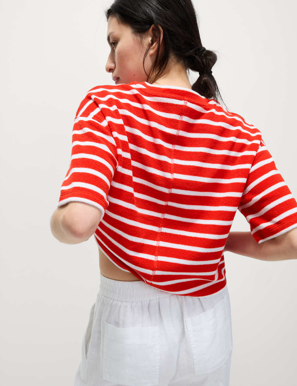 Cotton Rich Striped Towelling Top 4 of 5