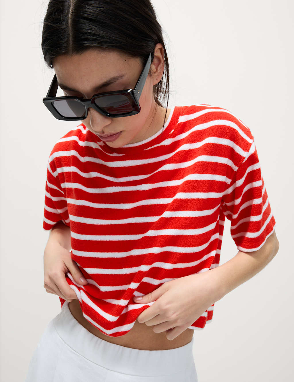 Cotton Rich Striped Towelling Top 5 of 5