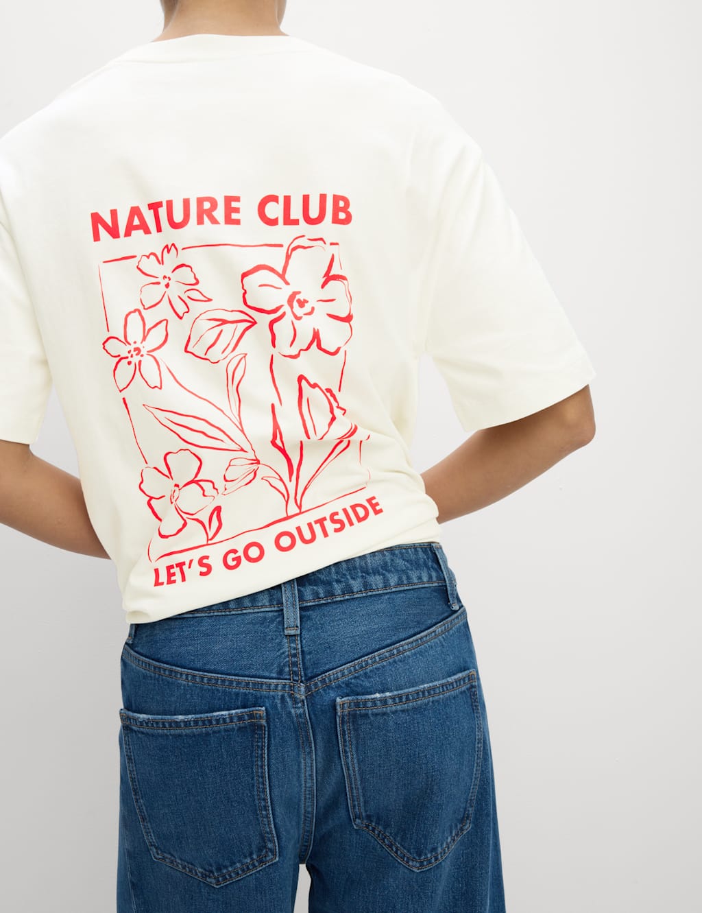 Pure Cotton Graphic Oversized T-Shirt 3 of 6