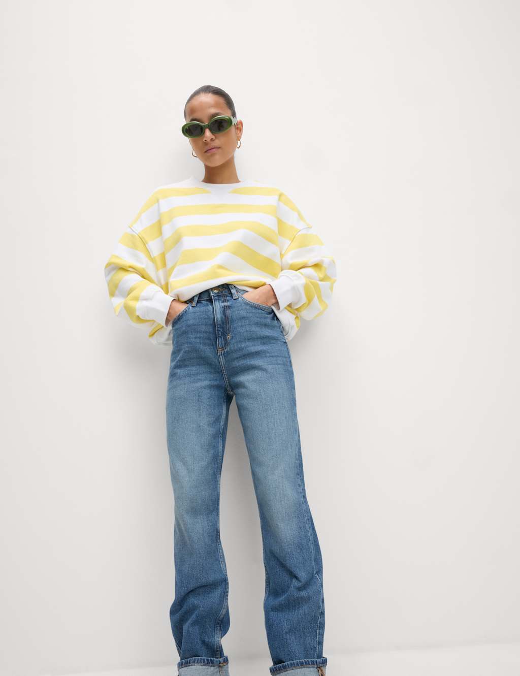 Pure Cotton Striped Crew Neck Sweatshirt 3 of 5