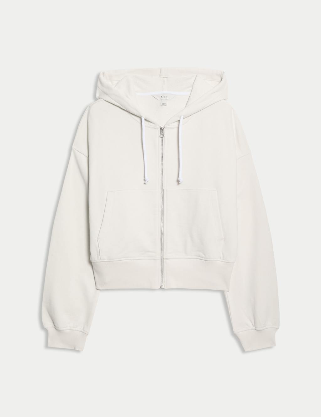 Pure Cotton Cropped Zip Through Hoodie 2 of 6