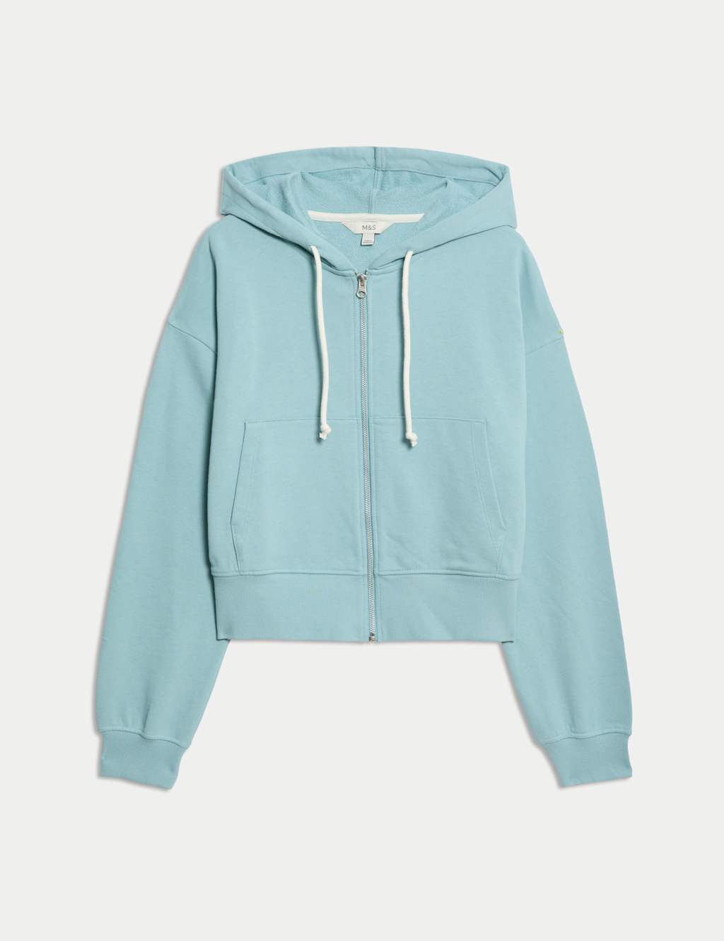Pure Cotton Cropped Zip Through Hoodie 2 of 5