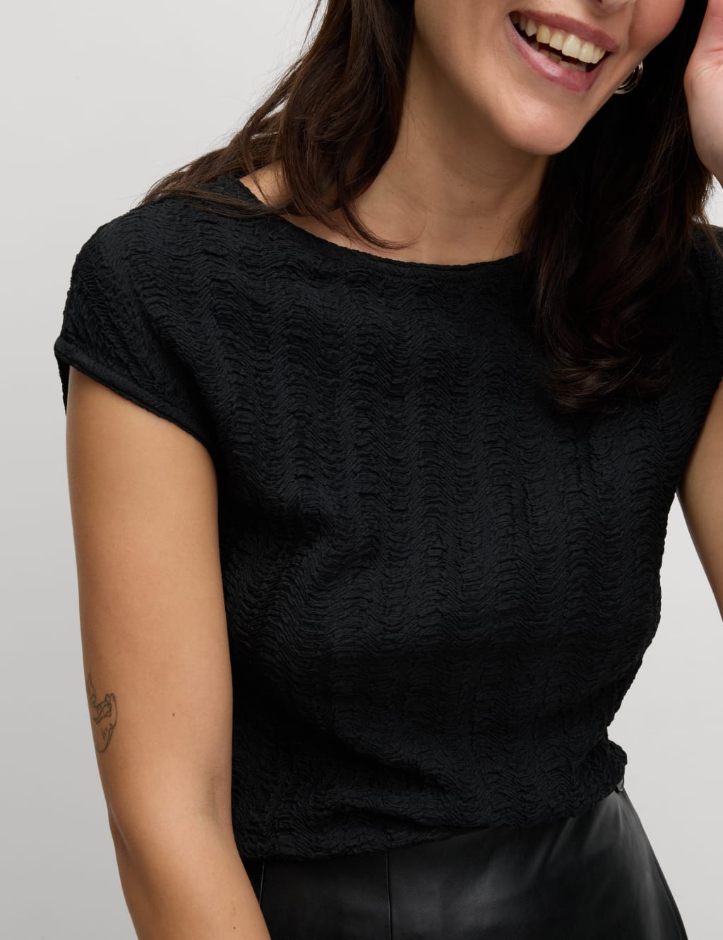 Short Sleeve Textured Top 3 of 5