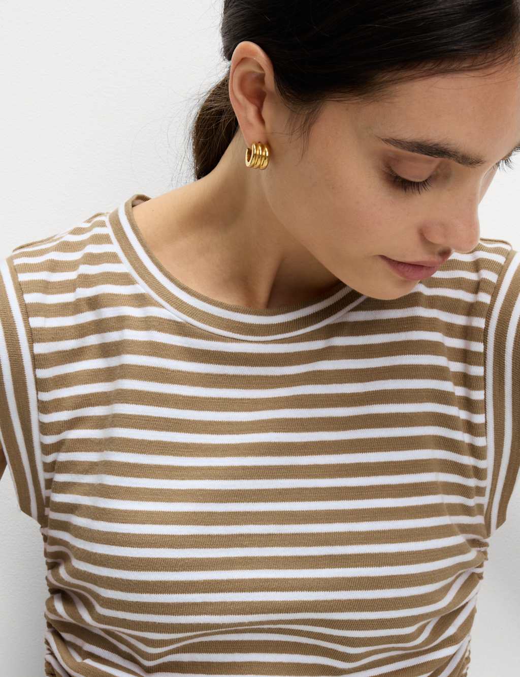 Pure Cotton Striped Drawstring Top 4 of 6