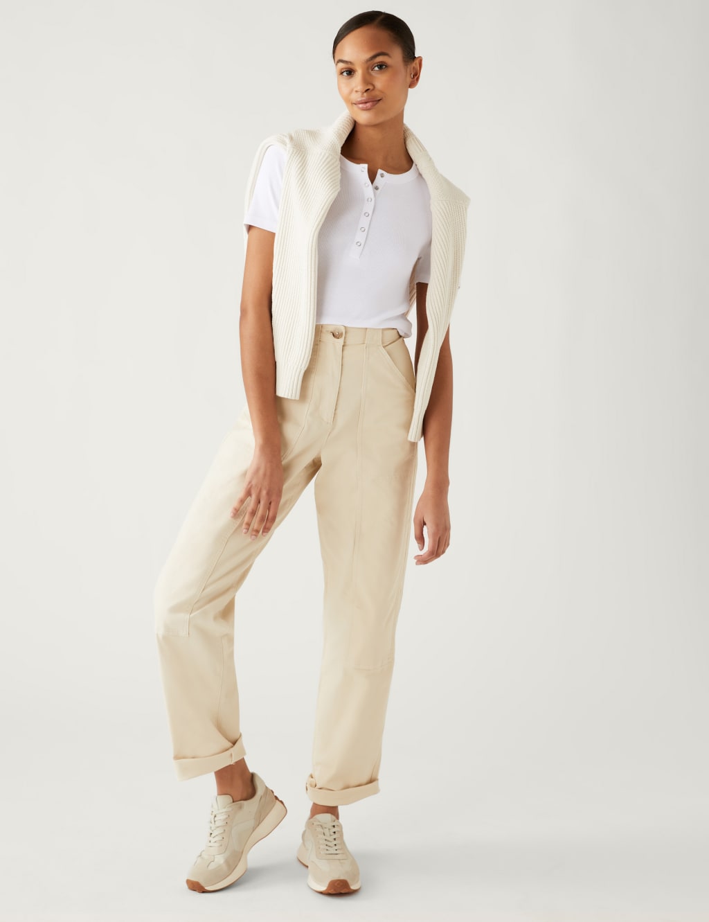 Cotton Blend Ribbed Henley Top 4 of 5