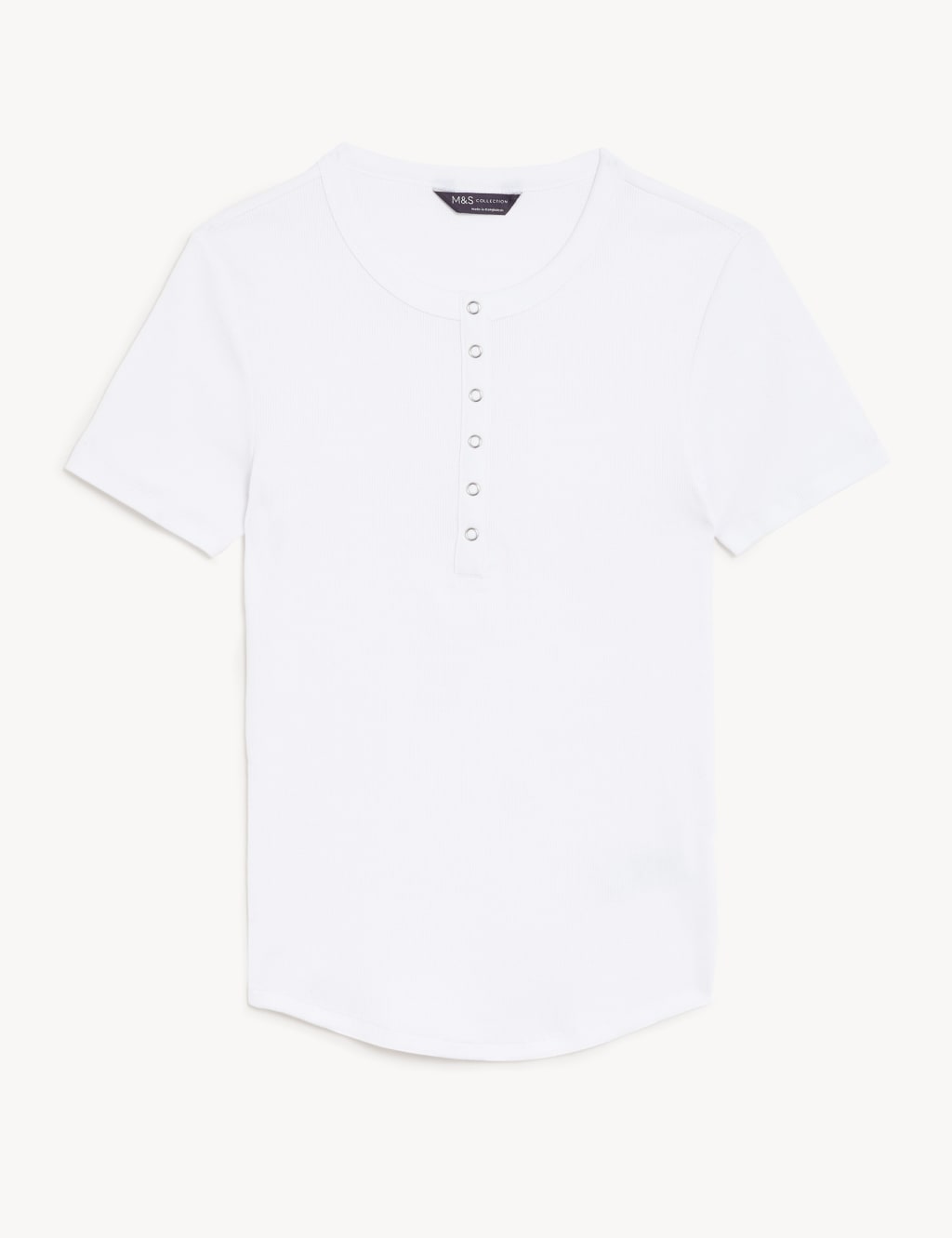Cotton Blend Ribbed Henley Top 2 of 5