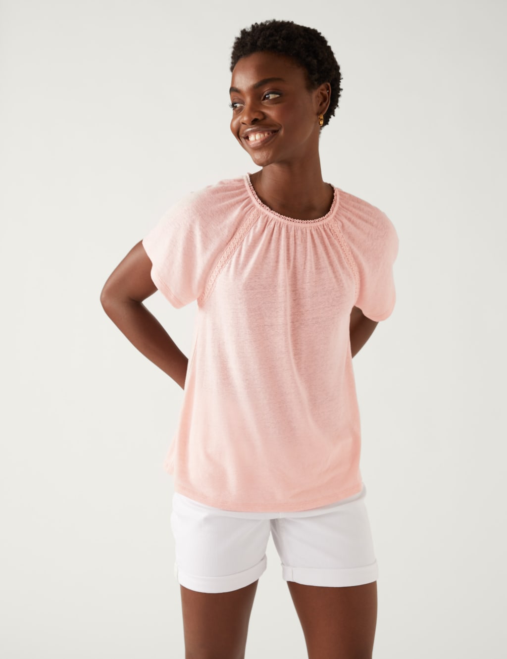 Linen Rich Broderie Top 3 of 4