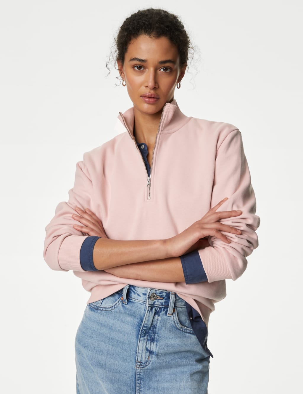 Cotton Rich Half Zip Jumper M S Collection M S