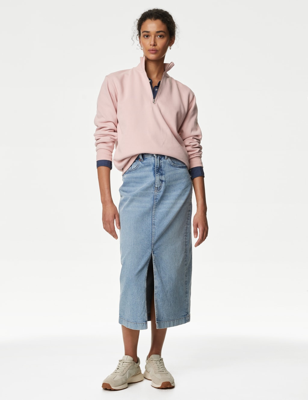 Cotton Rich Half Zip Jumper 3 of 5