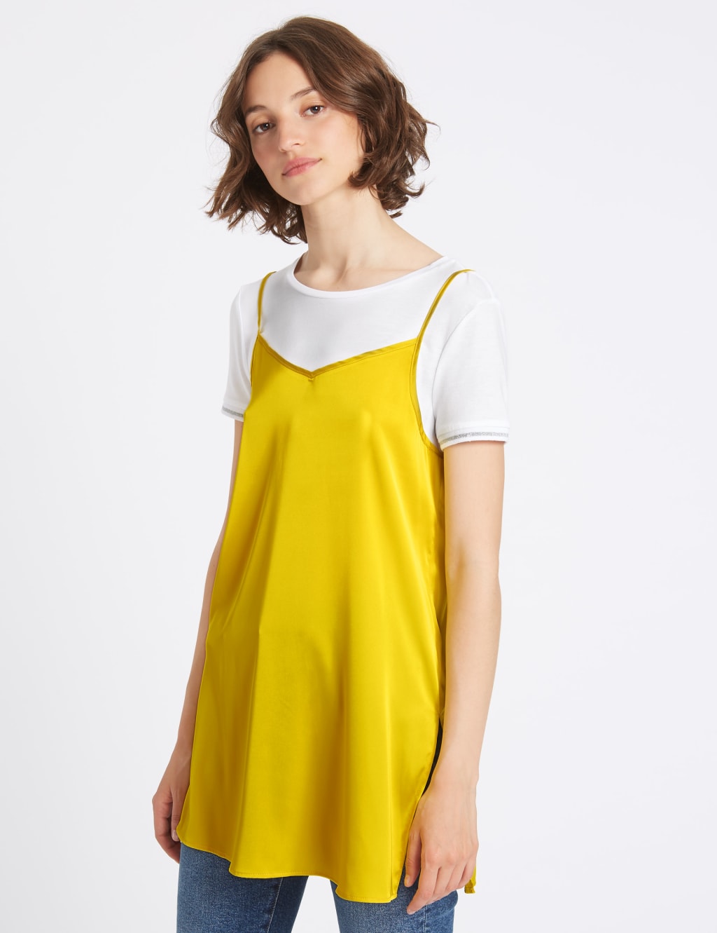 Satin Round Neck Short Sleeve Tunic 1 of 5
