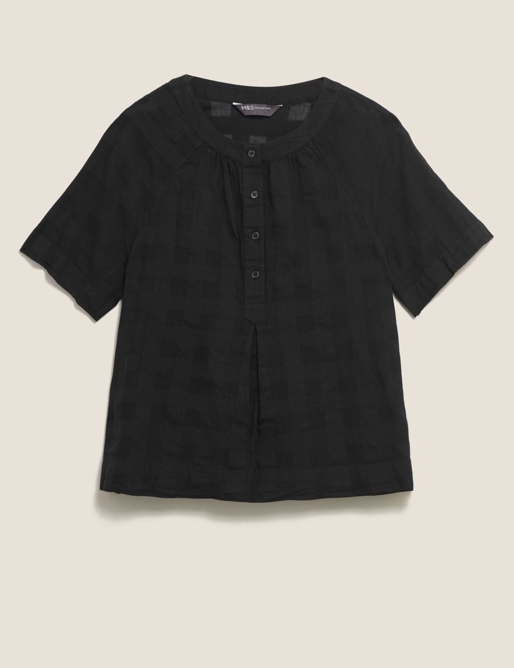Pure Cotton Checked Short Sleeve Top 2 of 5