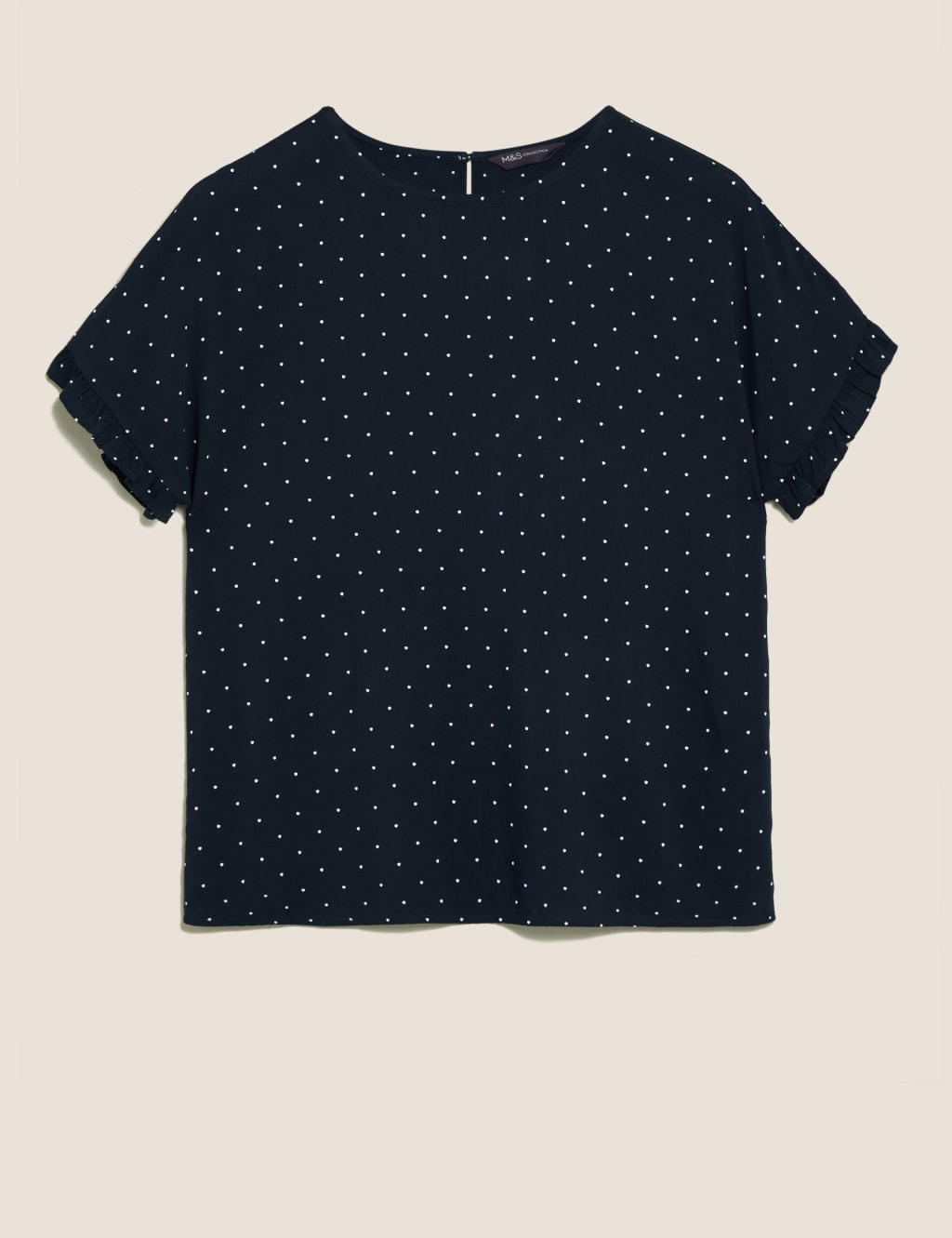 Polka Dot Frill Detail Short Sleeve Top 2 of 5