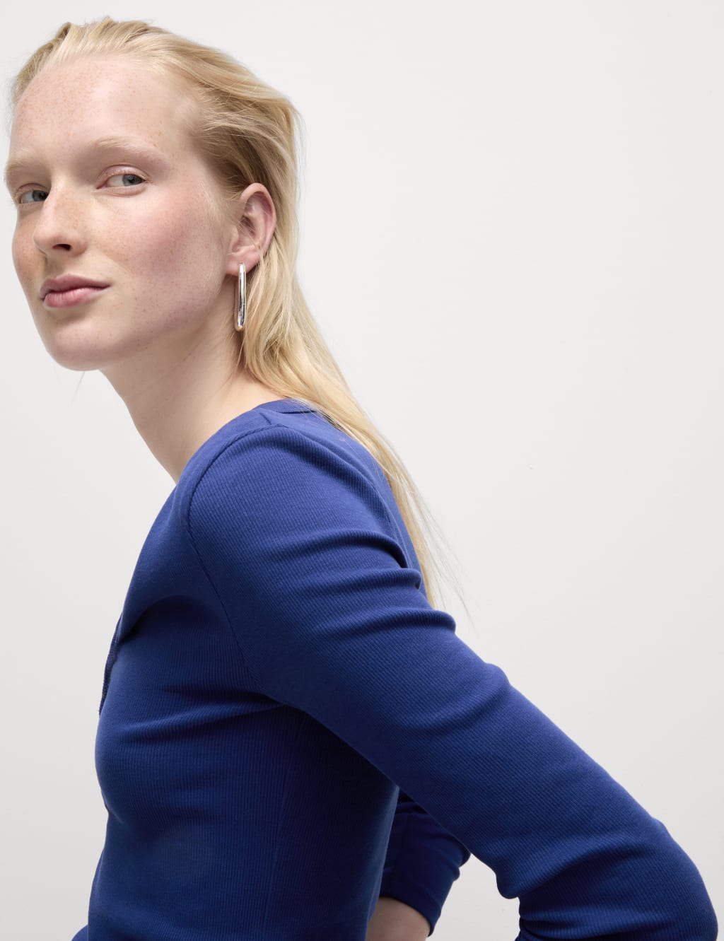 Cotton Rich Ribbed V-Neck Top 3 of 5