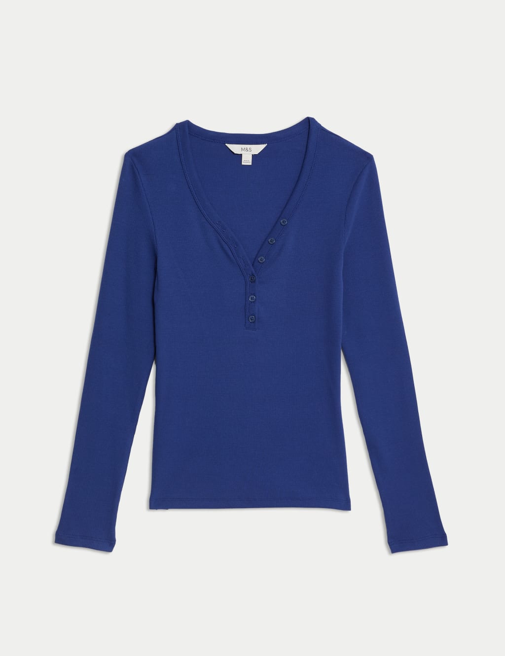 Cotton Rich Ribbed V-Neck Top 2 of 5